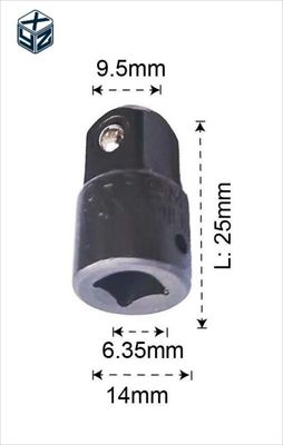 Adaptador de toma de corriente y reducción de impacto negro duradero de 1/2&quot; con material CRV