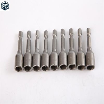Material de acabado natural CRV 6.35 Hexágono 10mm*48mm*10PC Conjunto de conductores de tuercas magnéticas fuertes
