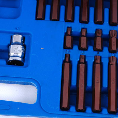 S2 Mecanizado de precisión de aleación de acero 54pcs de plástico de caja de bits para 3/8in tamaño de la unidad