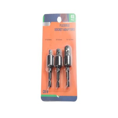 CRV Adaptador de toma de corriente universal de acero cromino negro con paquete de ampollas