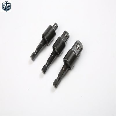 CRV Adaptador de toma de corriente universal de acero cromino negro con paquete de ampollas