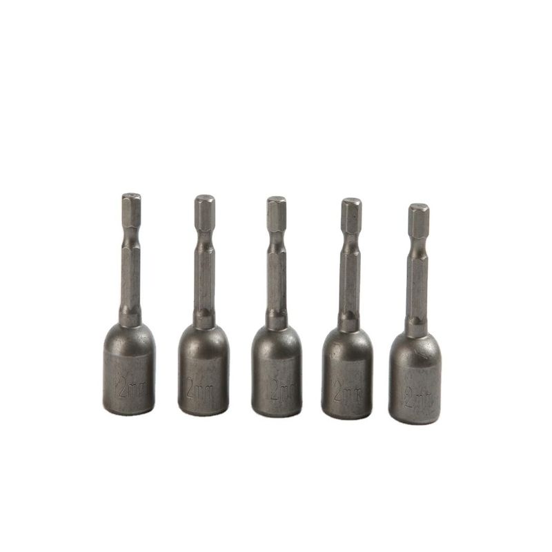 12mm*48mm*5PC CRV Magnético Nbut Driver Set con acabado natural y tamaño de la unidad de 1/4 de pulgada