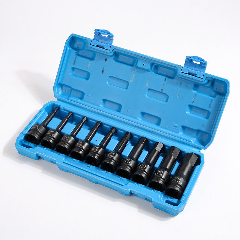 Conjunto de toma de impacto hexagonal H5 para reparación de automóviles duraderos 1 1/2in, 3/4in, 1/2in, 3/8in