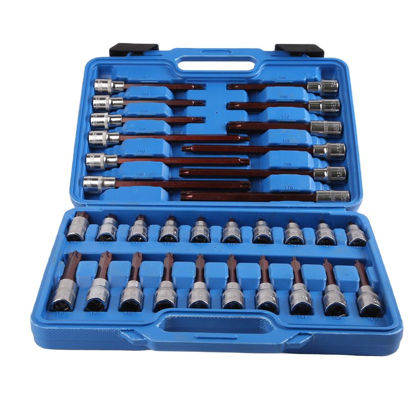S2 Material personalizado 32pcs Tipo T Conjunto de toma de bits 55MM a 200MM