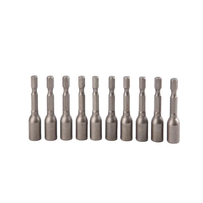 1/4 de pulgada tamaño de la unidad CRV Material 6.35 hexágono 9mm * 42mm * 10PC fuerte set de conductor de nuez magnética