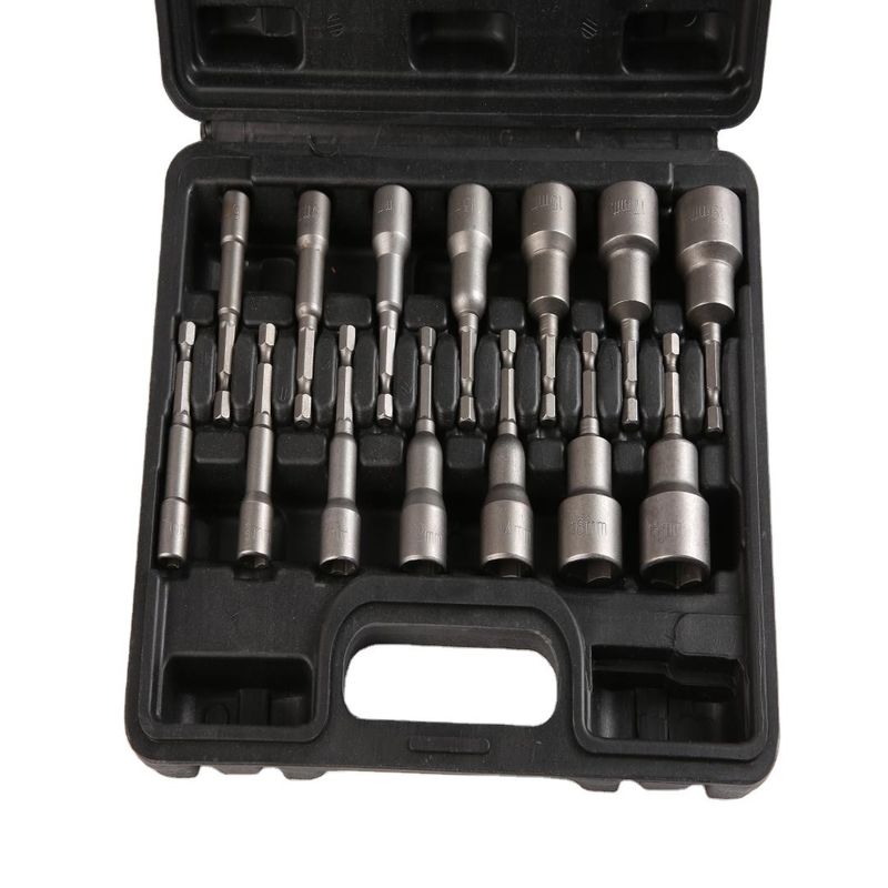 ODM 14 piezas 2.5 &quot;Mágnico métrico de cambio rápido de hexagonal Conjunto de conductor de la tuerca del tallo Conjunto de toma de impacto