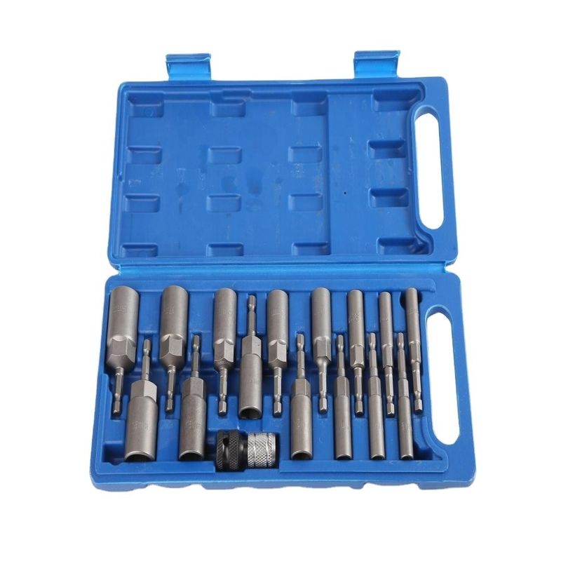 Conjunto de herramientas electrónicas de mano de 16 pcs con material CRV H5.5 a H19MM Nut Drive